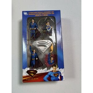 Vintage Kurt S. Adler SUPERMAN RETURNS 5 Piece Mini Holiday Ornament Set